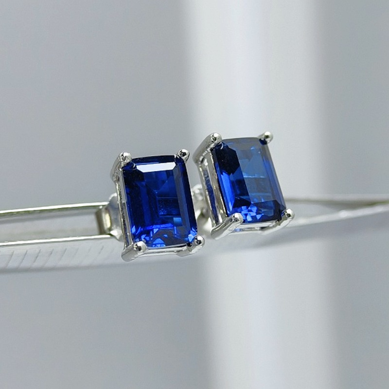 Women's Luxurious 925 Silver Artificial Gemstones Earrings